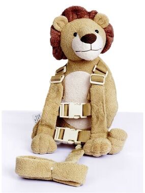 Plush Lion Safety Harness and Leash - Tan/Brown